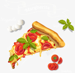 创意pizza披萨和番茄高清图片