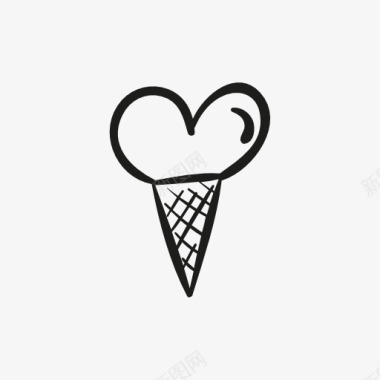 心形冰淇淋图标图标
