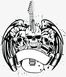 吉它琴弦图片素材下载骷髅与吉它高清图片