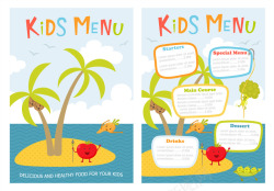 儿童菜单矢量图海报