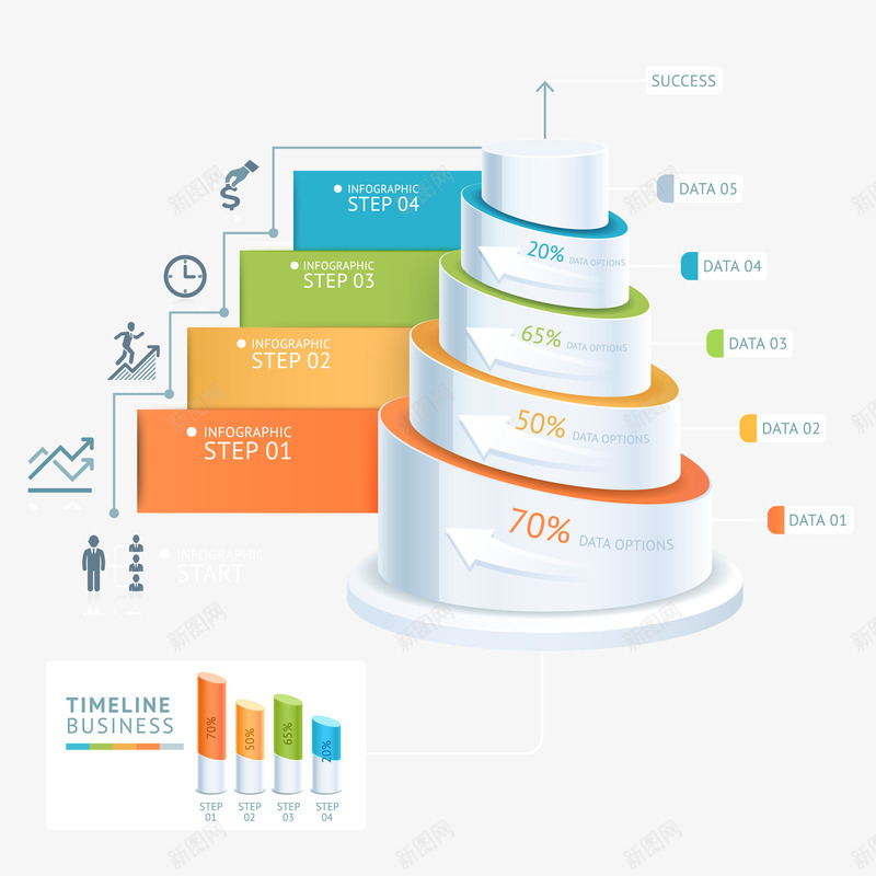 塔型立体信息图表矢量图ai免抠素材_新图网 https://ixintu.com 3D信息图表 PPT图形 信息标签 创意信息图表 商务信息图表 商务金融 手机 演示图形 矢量图表 矢量图