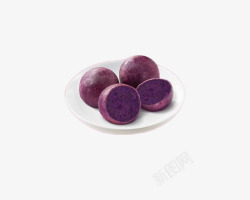 小清新紫薯球小吃素材