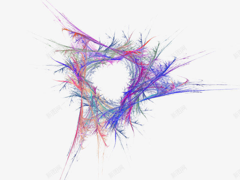 丝状绚烂图案png免抠素材_新图网 https://ixintu.com 不规则图案 丝状 放射状 科技元素 线条 设计元素