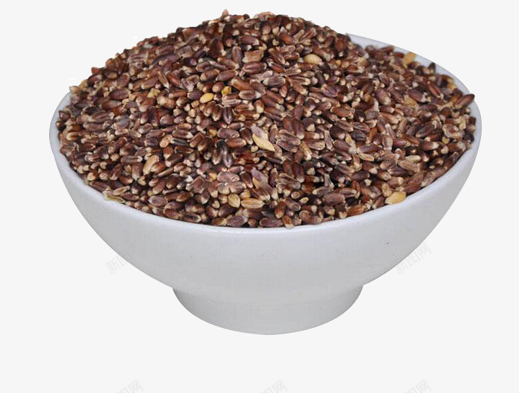 一碗黑小麦png免抠素材_新图网 https://ixintu.com PNG图形 瓷碗 粮食 装饰 麦子