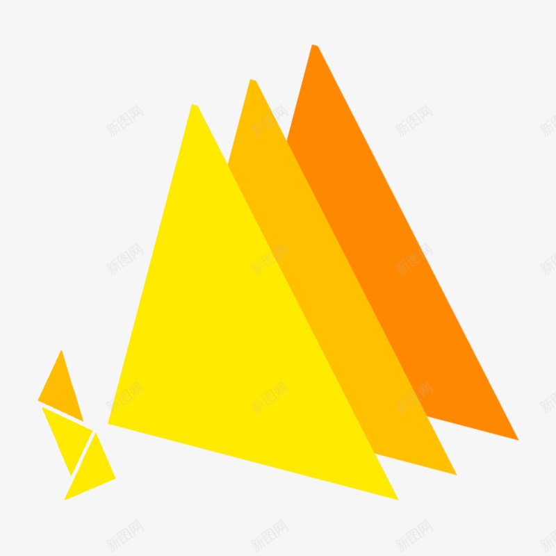 三角形png免抠素材_新图网 https://ixintu.com 三角形 不规则图形 橙色 科技素材 背景装饰