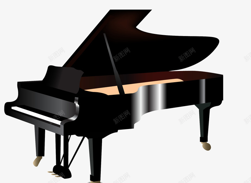华丽的钢琴png免抠素材_新图网 https://ixintu.com PNG图形 乐器 装饰 钢琴 黑色