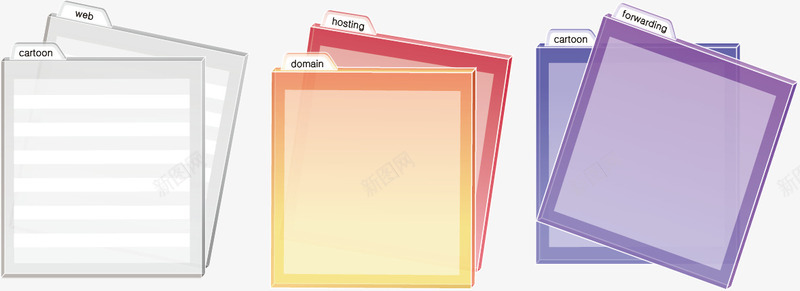 三种彩色文件夹模板矢量图ai免抠素材_新图网 https://ixintu.com 分类标签 文件夹 界面设计 矢量素材 矢量图