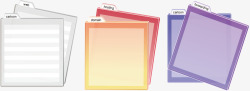 三种彩色文件夹模板矢量图素材