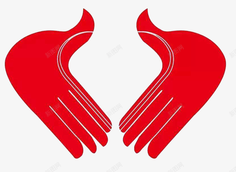 可爱红色双手呵护图形图标png_新图网 https://ixintu.com 关爱 双手 双手呵护 爱护 红色