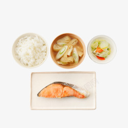 日式三文鱼套餐素材