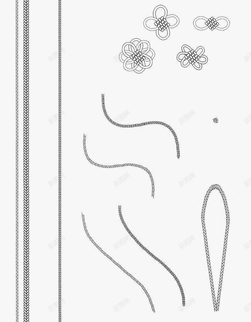 手绘线条花朵日式图案png免抠素材_新图网 https://ixintu.com 传统花纹 手绘线条 日式花朵图案 植物花朵