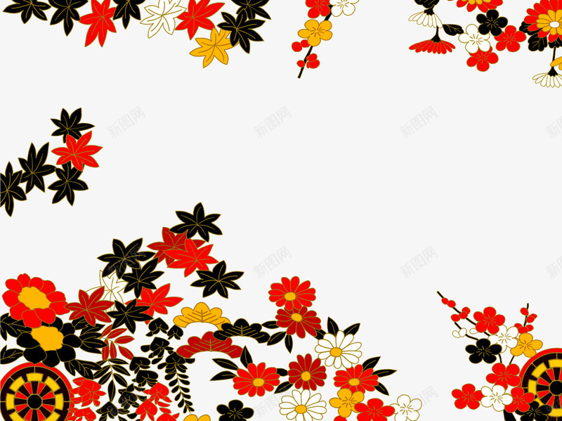 手绘五彩花朵图案png免抠素材_新图网 https://ixintu.com 卡通花朵 日式花朵图案 植物花朵 花卉