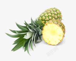 矢量3D菠萝肉水果食物菠萝图标高清图片
