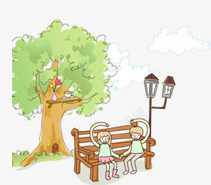 卡通韩国网页模板png免抠素材_新图网 https://ixintu.com 儿童 创意 卡通 树 街灯 设计图 长椅 韩国网页 韩国网页模板