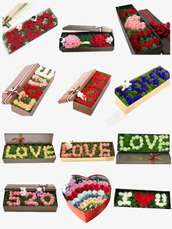 鲜花盒装模板素材