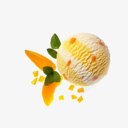 实物黄色蚕丝球冰淇淋球高清图片