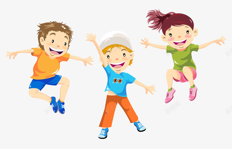 跳跃的小孩png免抠素材_新图网 https://ixintu.com png图形 人物 卡通 小孩 装饰