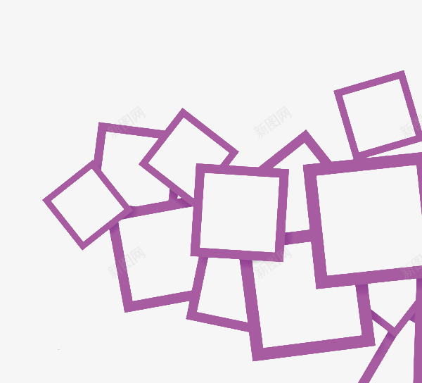 紫色边框png免抠素材_新图网 https://ixintu.com 创意边框 正方形 相框 组合图形