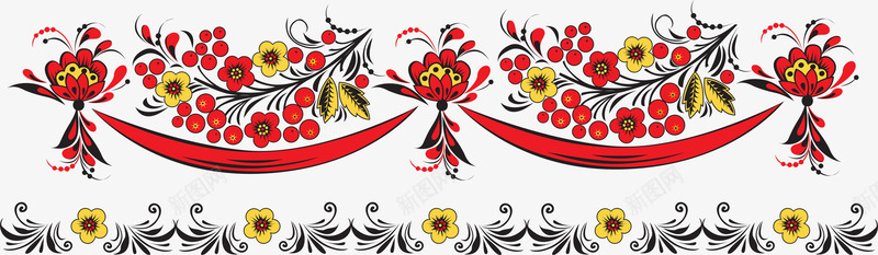 手绘红色节日花朵中式png免抠素材_新图网 https://ixintu.com 中式 红色 节日 花朵