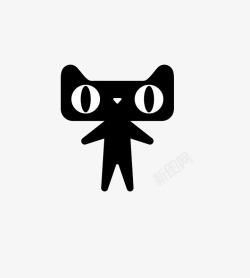 天猫背景装饰素材黑色的猫咪图标高清图片