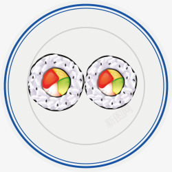 手绘美食寿司矢量图素材