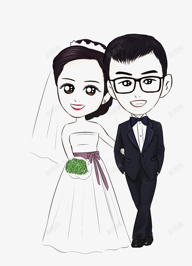 我们结婚吧png免抠素材_新图网 https://ixintu.com 卡通人物 我们结婚吧 西式婚礼