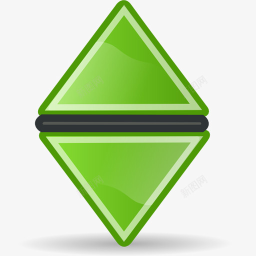 绿色的上下三角形按钮图标png_新图网 https://ixintu.com 三角形 三角箭头