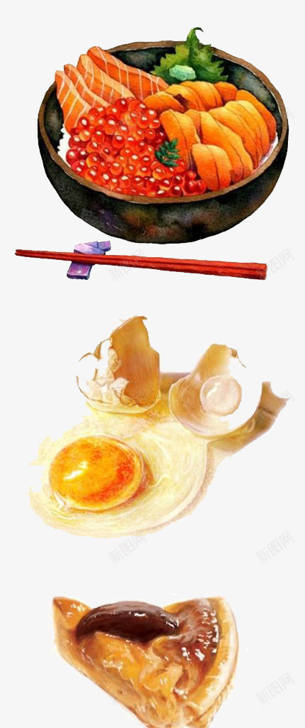 日本美食png免抠素材_新图网 https://ixintu.com 三文鱼 卡通 手绘 插画 文艺 日式 清新 美食 鱼子