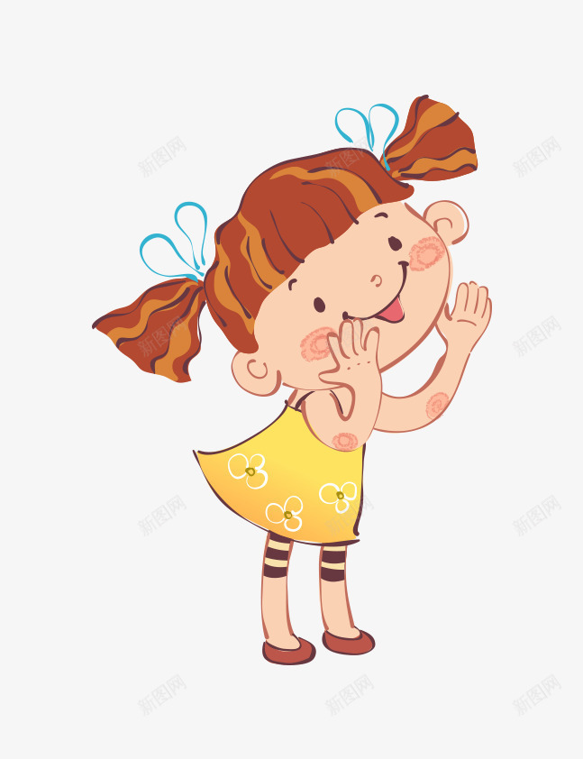 唯美卡通可爱小女孩png免抠素材_新图网 https://ixintu.com 卡通 可爱 唯美 小女孩 开心 欢呼 精美