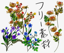 日式古典花朵花卉素材