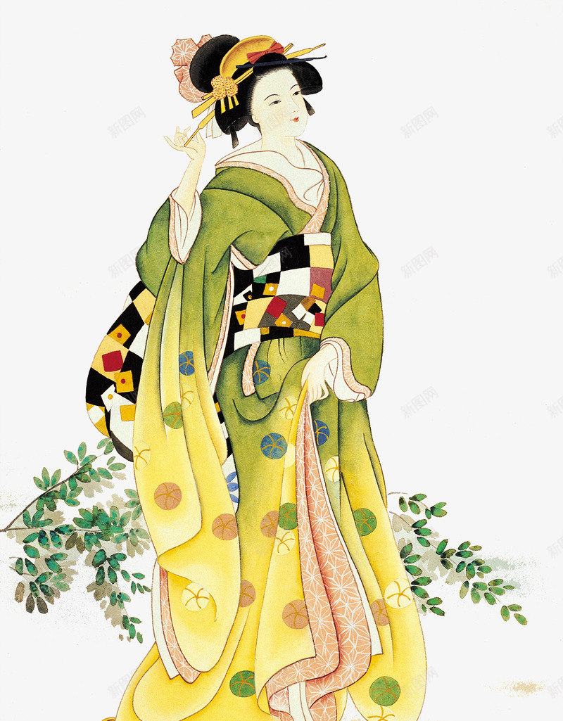 穿和服的日本美女png免抠素材_新图网 https://ixintu.com 古代仕女图 古代仙女 和服 和服女 手绘美女 日本 日本仕女 日本美女