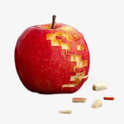 被切割的红苹果片素材