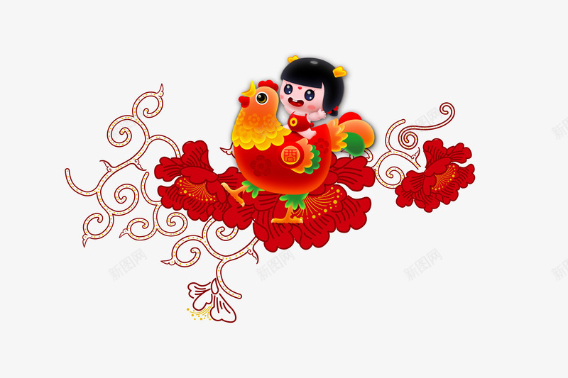 新年福娃psd免抠素材_新图网 https://ixintu.com png格式免费下载 新年 福娃 节日