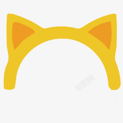 耳朵装饰黄色猫咪耳朵装饰矢量图高清图片