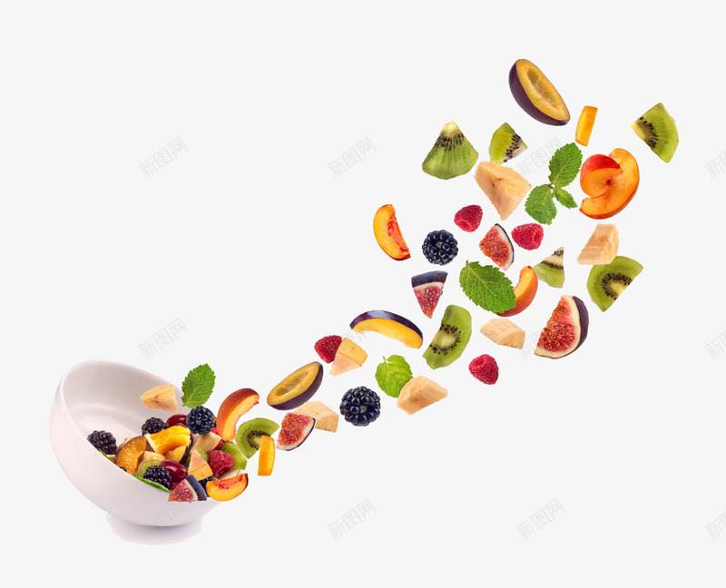 玻璃碗里的水果png免抠素材_新图网 https://ixintu.com 水果 水果色拉 玻璃碗 美食 食物