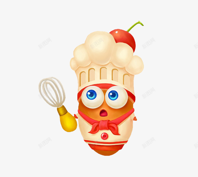 卡通糕点厨师png免抠素材_新图网 https://ixintu.com png图片 免费png 免费png素材 小厨师 水果 面包 食物