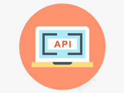 API橙色电脑API商务商业LOGO矢量图图标高清图片