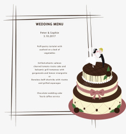 婚礼菜单婚礼蛋糕菜单高清图片