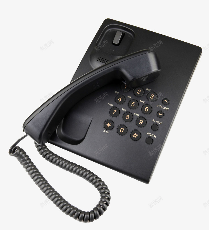 电话机png免抠素材_新图网 https://ixintu.com 电话机实物 质感电话机 黑色电话机
