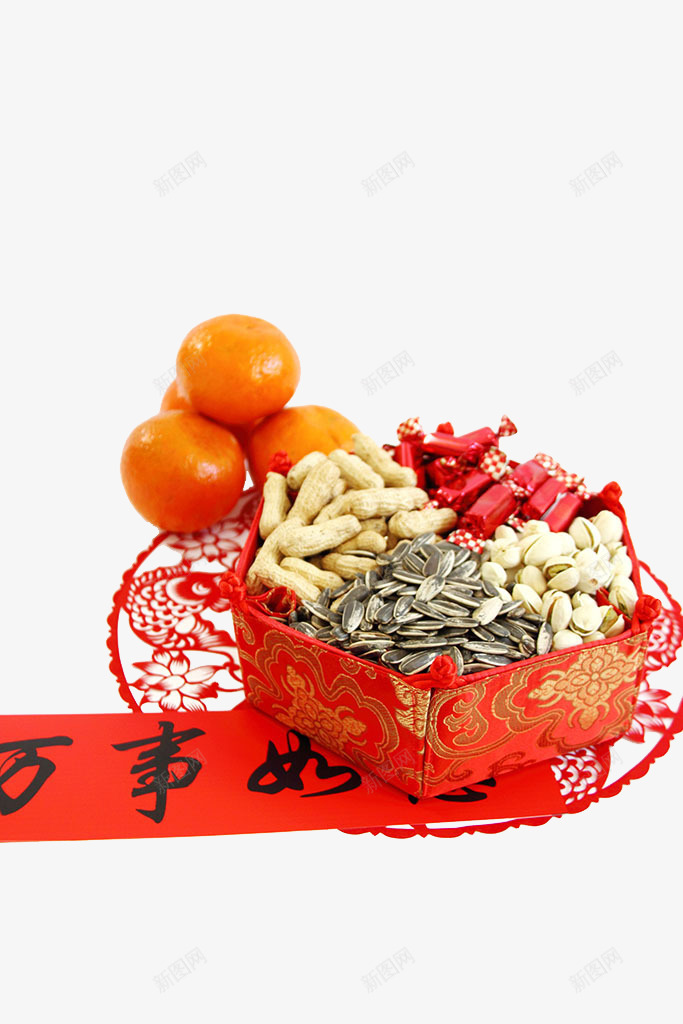 零食png免抠素材_新图网 https://ixintu.com png图片素材 免费png素材 新年橘子 糖果 花生