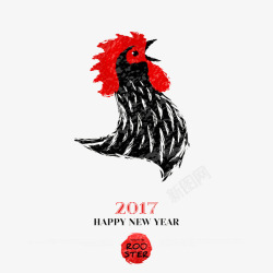 2017鸡中国风水墨画鸡头高清图片