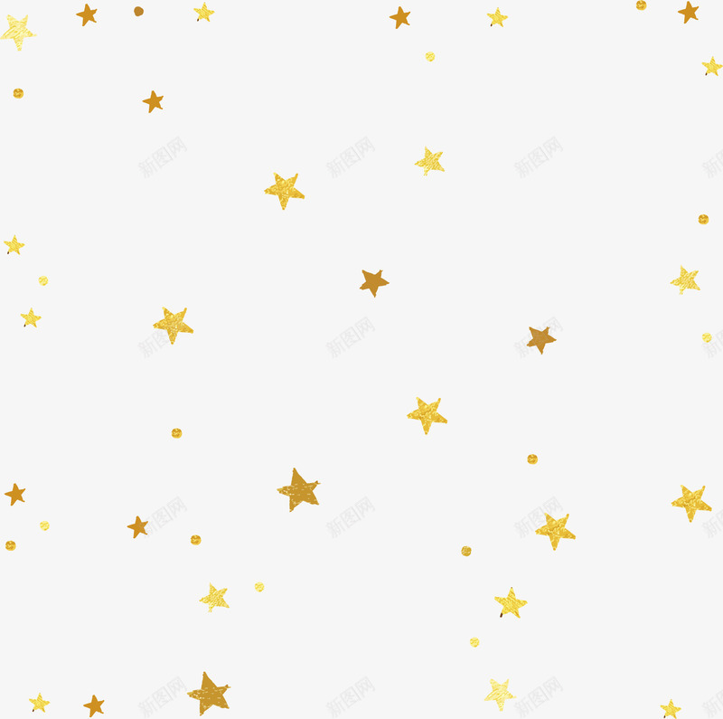 手绘星星背景png免抠素材_新图网 https://ixintu.com 卡通 手绘 星星 背景 装饰 金色