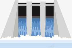 矢量水电站一个蓝色水电站矢量图高清图片