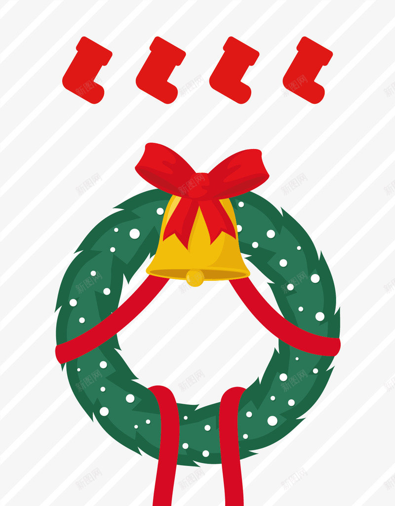 铃铛封面圣诞卡png免抠素材_新图网 https://ixintu.com 圣诞快乐 白色条纹 矢量可编辑