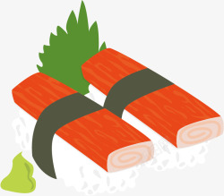 日式芥末大虾蟹肉棒寿司高清图片
