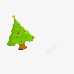 松树卡通图圣诞节日圣诞饰物高清图片