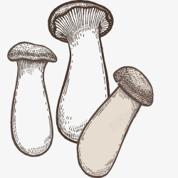 三个线描蘑菇素材
