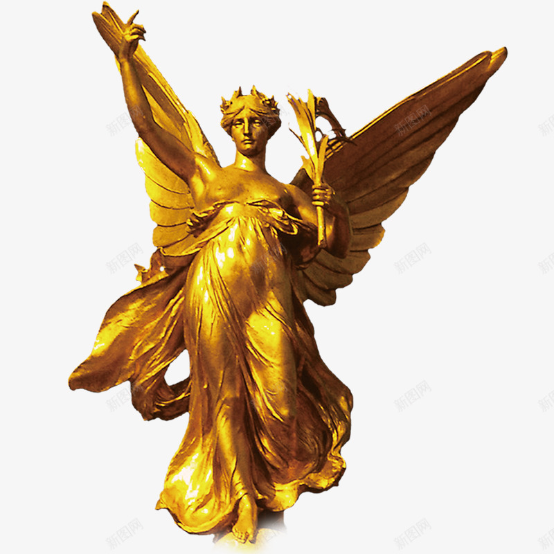 实物图形天使雕塑png免抠素材_新图网 https://ixintu.com 天使 女神 艺术 西方 金色 雕塑