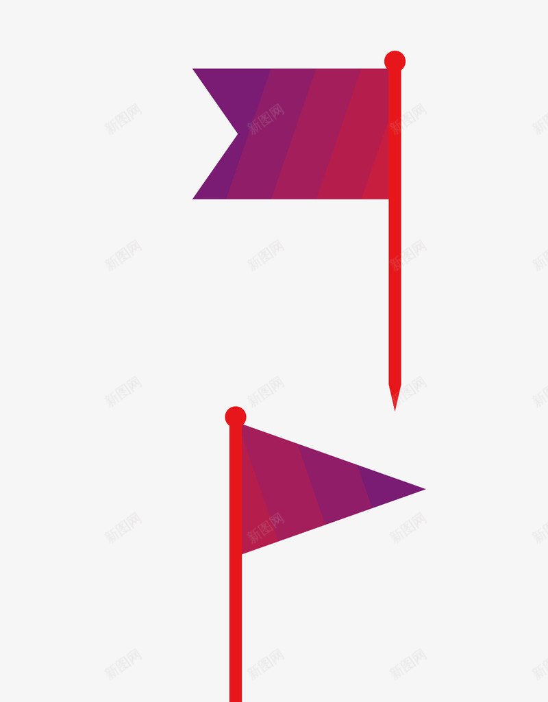 创意不规则三角形旗帜图矢量图图标ai_新图网 https://ixintu.com 三角 推广 旗帜 标识 活动 红色 矢量图