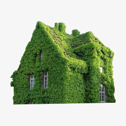 绿植环绕房子绿色植物房子高清图片